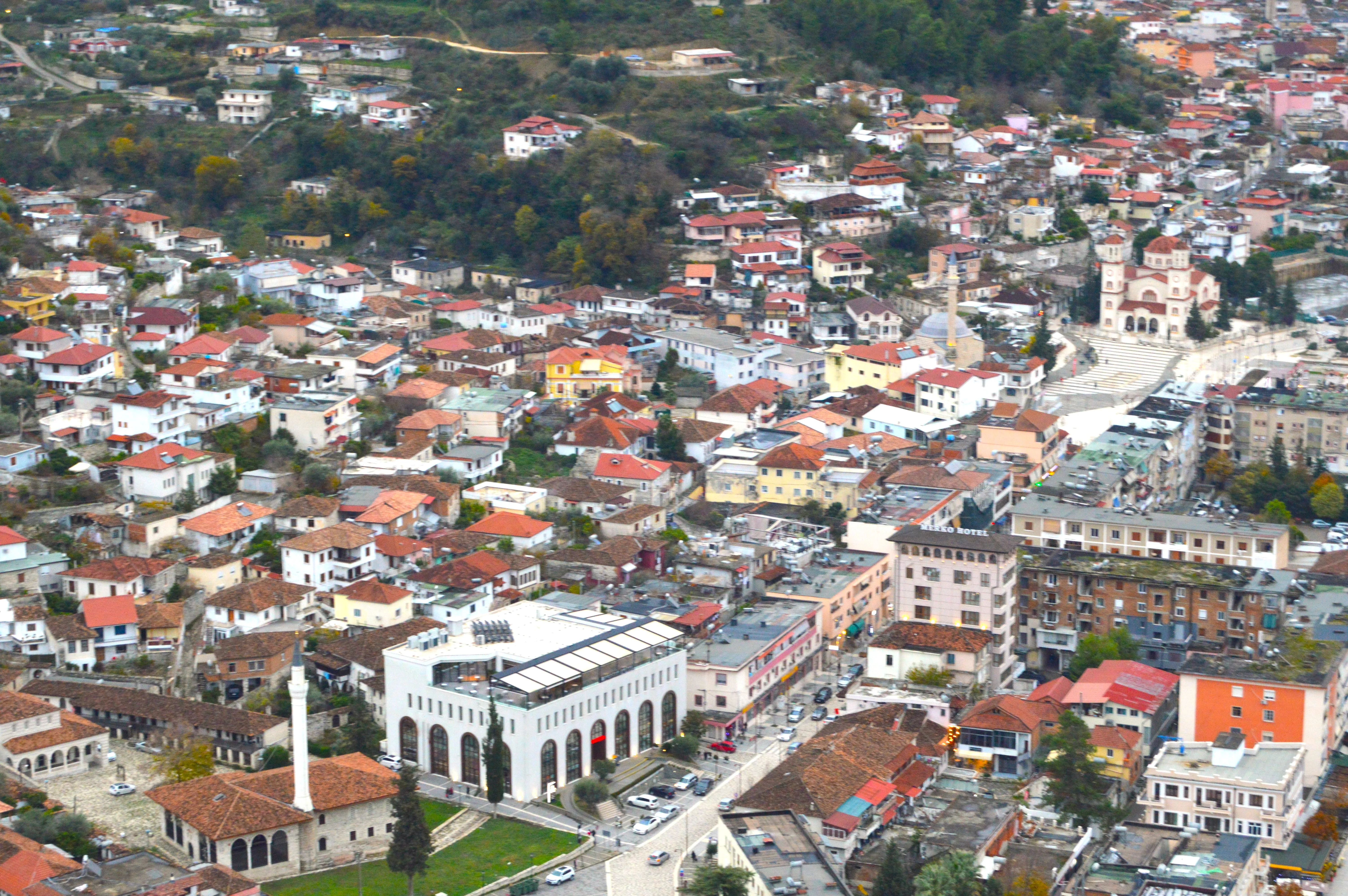 Vista panorámica desde el Castillo de Berat, Albania