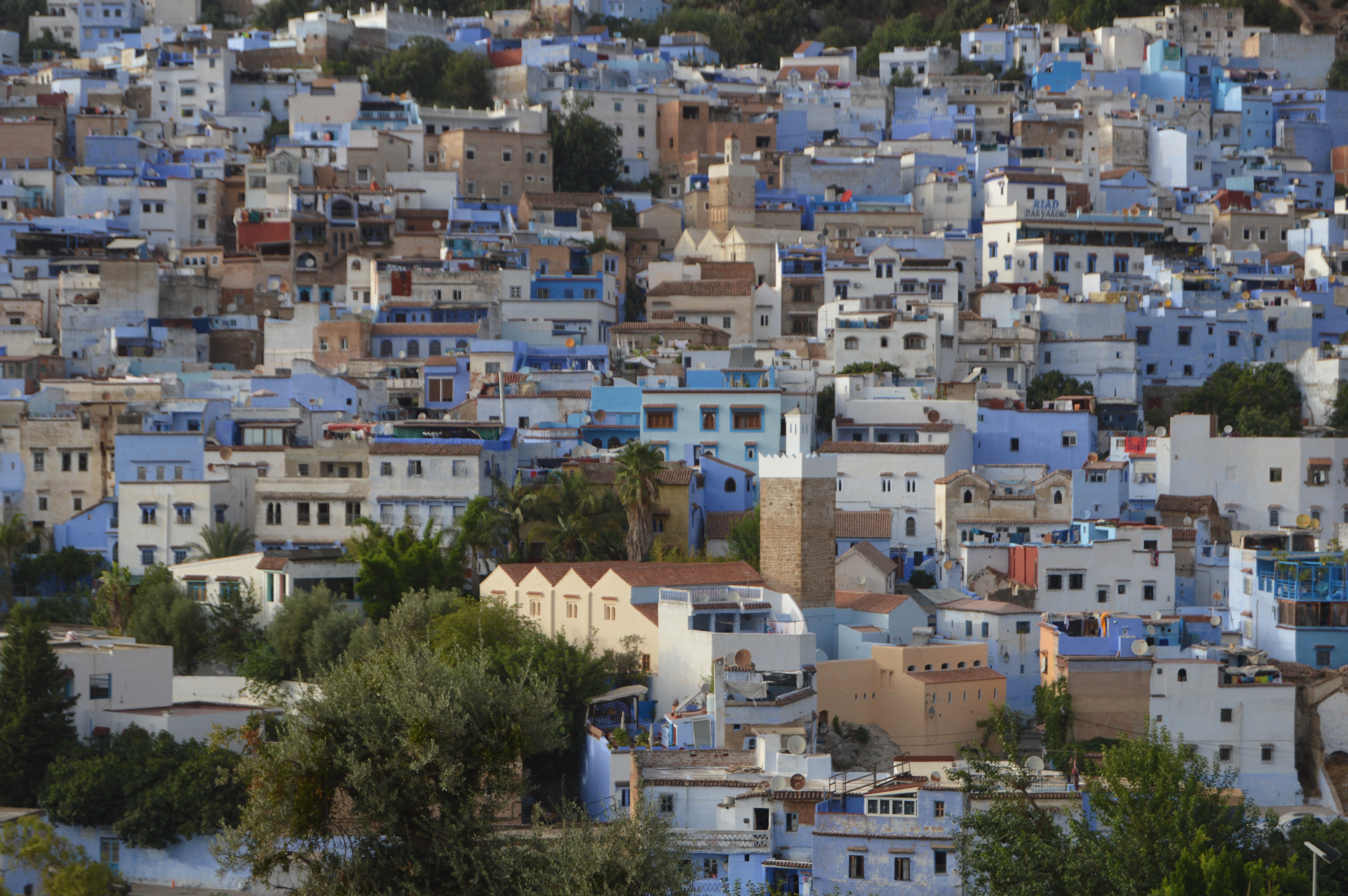 Panorámica de las casas azules de Chefchaouen