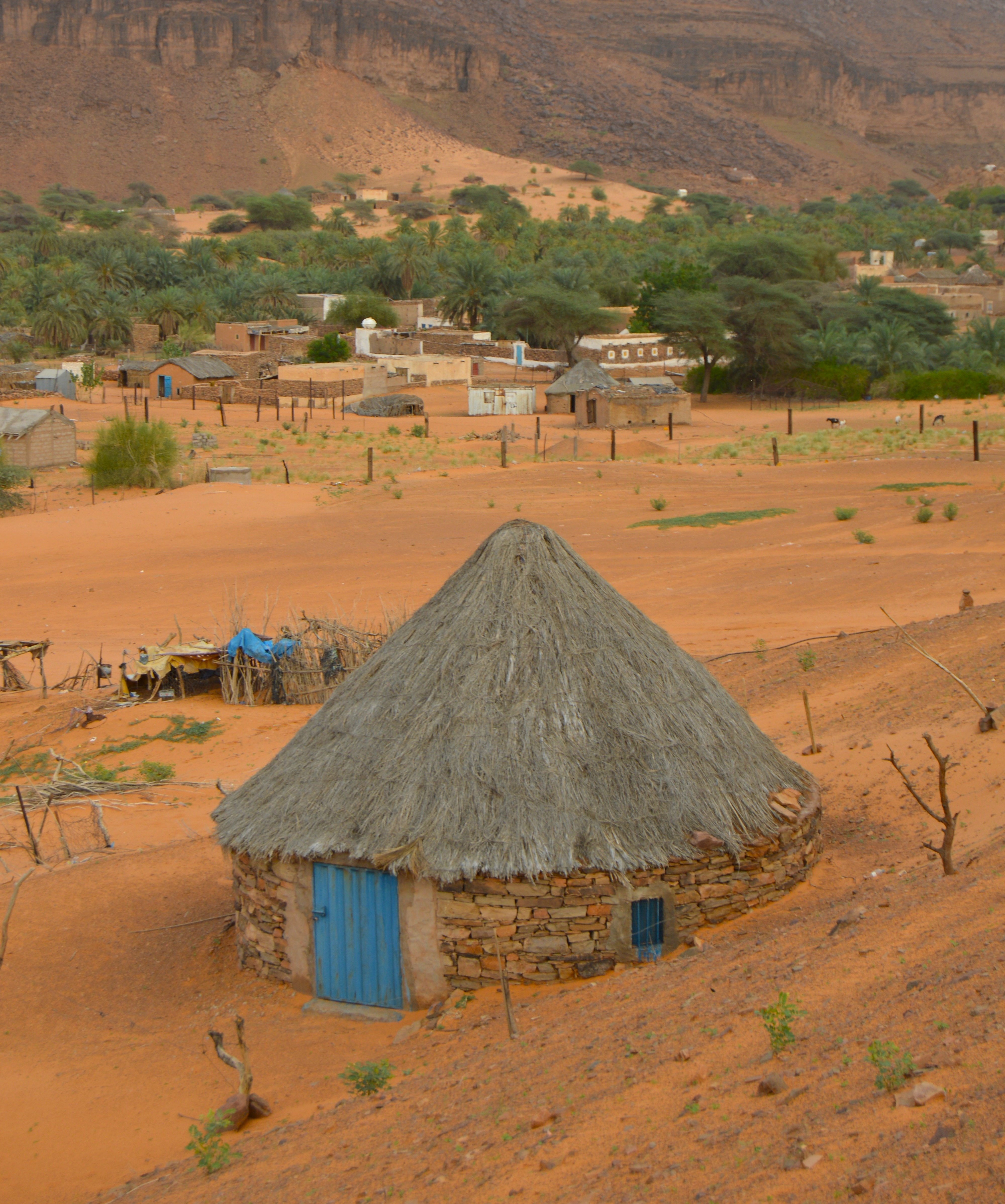 Casa con arquitectura típica del Oasis de Terjit, Mauritania