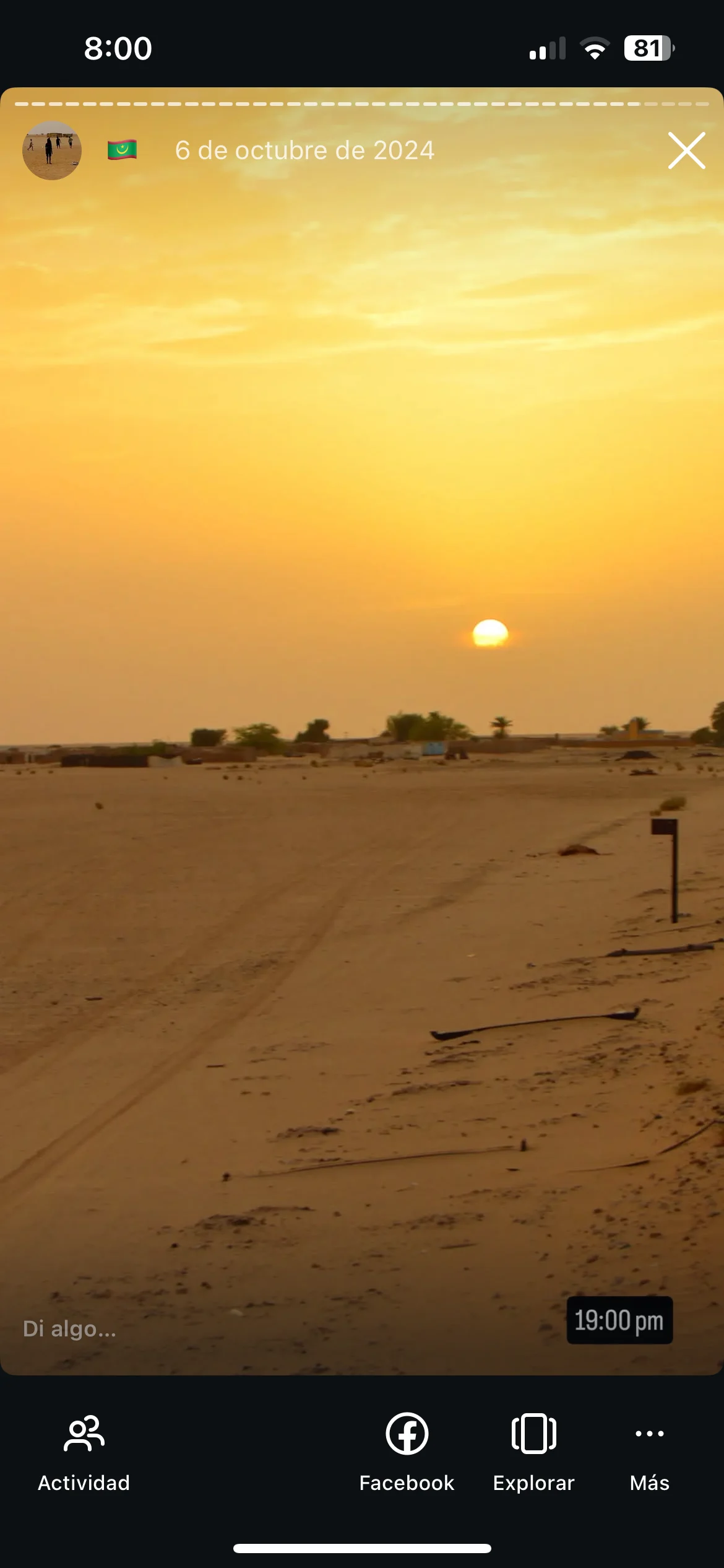 Atardecer espectacular visto desde los vagones del Tren del Desierto en Mauritania